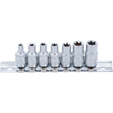 Juego de llaves de vaso E-Torx  6,3 mm (1/4")  E4 - E11  7 piezas
