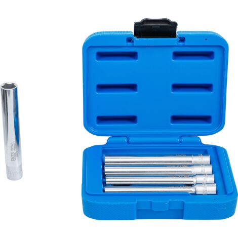 Juego de llaves de vaso hexagonal, extra largas  propulsión cuadrado interior 10 mm (3/8“)  8-14 mm  5 piezas