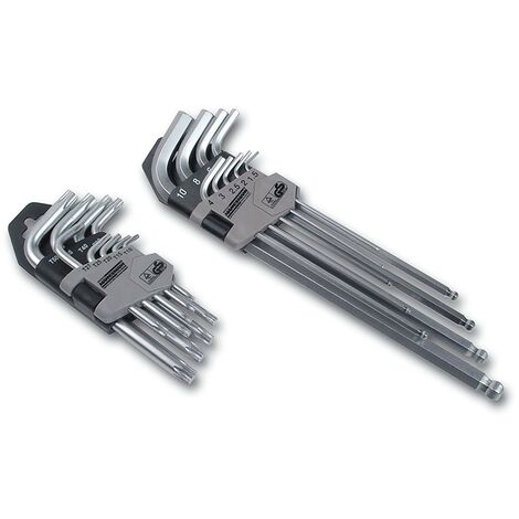 JUEGO DE LLAVES HEXAGONALES Y TORX 18 PIEZAS MANNESMANN