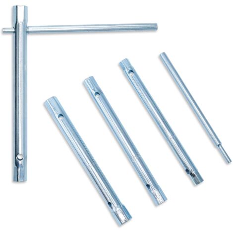 Juego de llaves para tubos, llaves para tubos, llaves de tubo tubulares, llaves de doble extremo, 4 piezas con 1 barra de 6 x 7-20 x 22 mm
