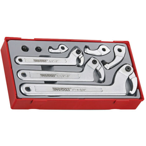 Juego de Llaves TTHP08 – 3 Llaves Articuladas con Pivotes y Adaptadores, Para Ø 19–120 mm, Incluye Repuestos de 6 y 8 mm