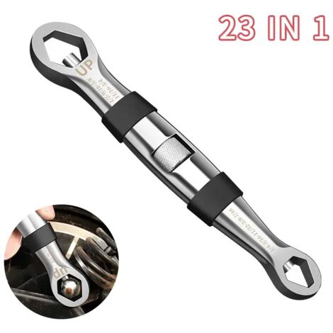 Juego de llaves universales 23 en 1, llave de trinquete, llave ajustable, llave flexible CR-V de 7-19 mm, multiherramienta, herramienta manual para reparación de automóviles.