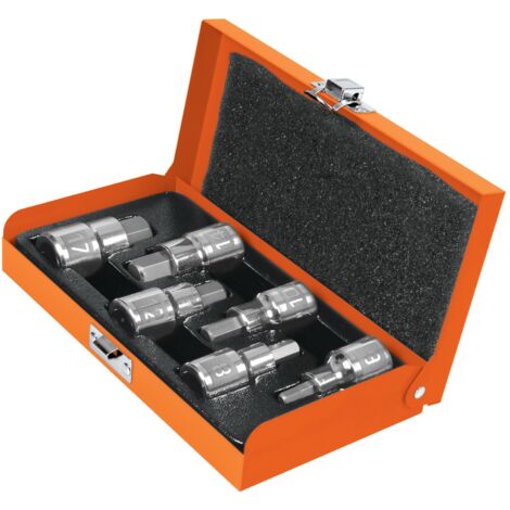 Juego de llaves vaso, hexagonal, cuadro 1/2" - 6 piezas