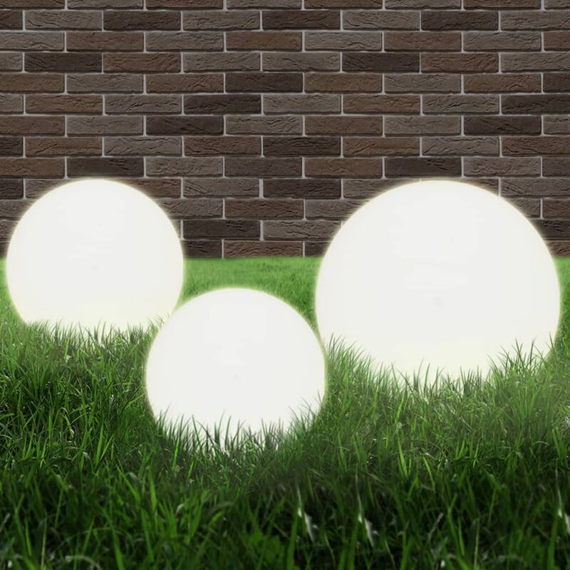 

Juego de lámparas de bola LED 3 pzas esféricas 20/30/40 cm PMMA - Blanco