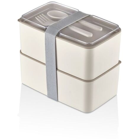 Juego de lonchera Set 18,5 Cmx11 Cmx5 Cm 100% Plástico Blanco Gris