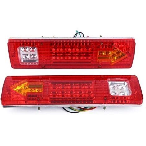 Juego de luces traseras LED para remolques, 2 piezas, 19 LED cada una, para automóvil, camión, remolque y van – impermeable, 24 V