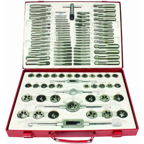 Juego de machos y fileras con giramachos, 110 piezas METALWORKS SKC1100ETS