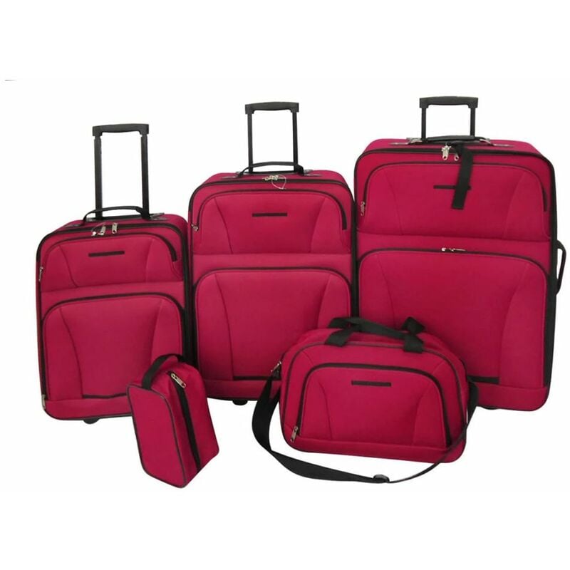 

Juego de maletas de viaje 5 piezas rojo