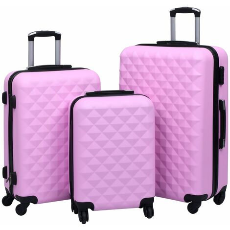 Juego de maletas rígidas 3 piezas ABS rosa