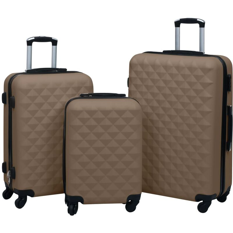 

vidaXL Juego de maletas rígidas con ruedas 3 piezas ABS marrón - Marrón
