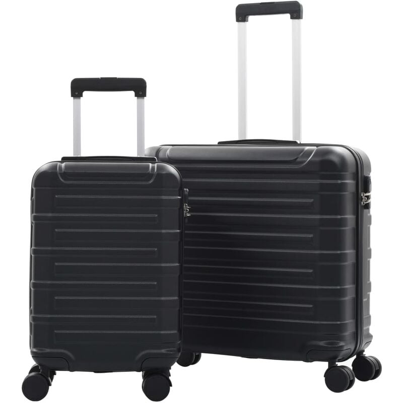 

vidaXL Juego de maletas rígidas con ruedas trolley 2 piezas negro ABS - Negro