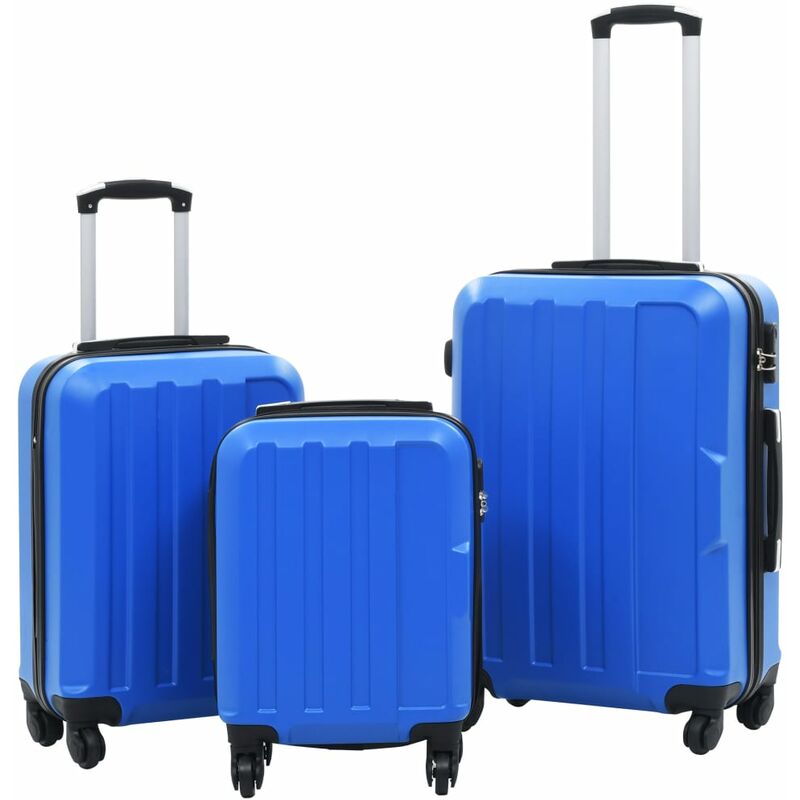 

vidaXL Juego de maletas rígidas con ruedas trolley 3 piezas azul ABS - Azul