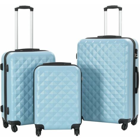 Juego de maletas rigidas con ruedas trolley 3 piezas azul ABS