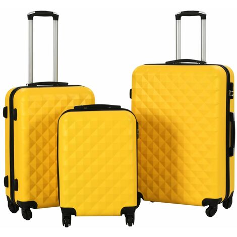 Juego de maletas rígidas con ruedas trolley 3 pzas amarillo ABS