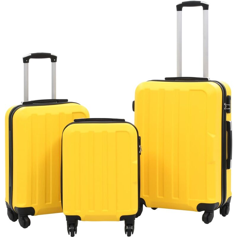 

Happyshopping - Juego de maletas rigidas con ruedas trolley amarillo ABS