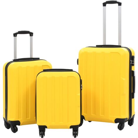 Juego de maletas rígidas con ruedas trolley amarillo ABS