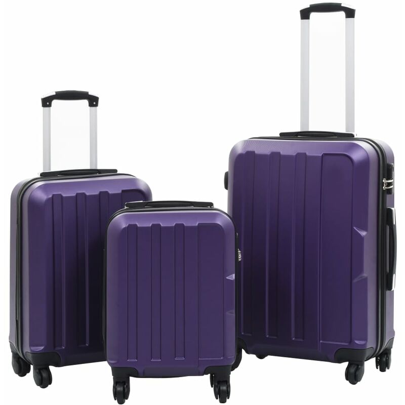 

Juego de maletas rigidas de ruedas trolley 3 pzas moradas ABS