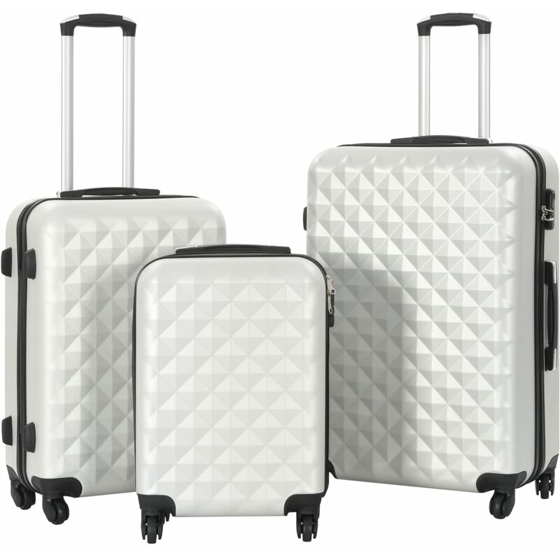 

Juego de maletas rígidas trolley 3 pzas plateado brillante ABS