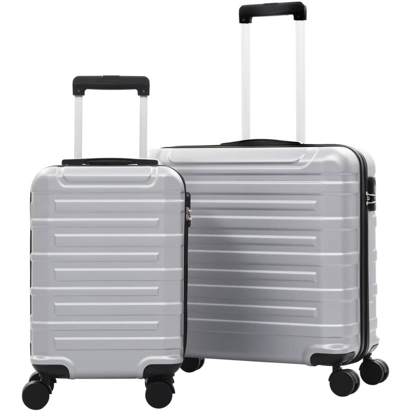 

Juego de maletas trolley rigidas 2 piezas plateado ABS