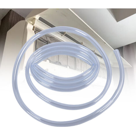 Juego de mangueras flexibles: Manguera de drenaje para aire acondicionado Mano – 3 m (10 pies) de largo, manguera de drenaje universal de plástico a prueba de fugas con conector y 2 abrazaderas para r