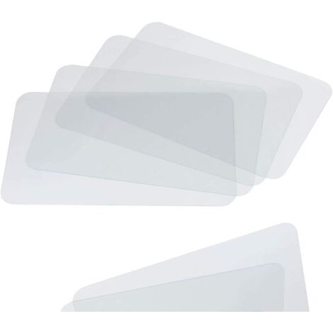 Juego de manteles individuales (4 piezas): protectores de vinilo para escritorio, ideales para comedores, cocinas, oficinas, mesas de dibujo y estanterías. Resistentes al calor, transparentes y fácile