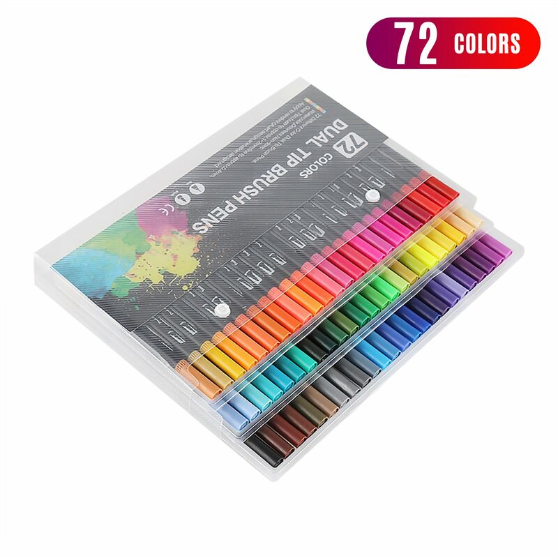 

Juego de marcadores de 72 colores, boligrafos de colores de doble punta, marcadores artisticos de punta fina para ninos, adultos, dibujos para
