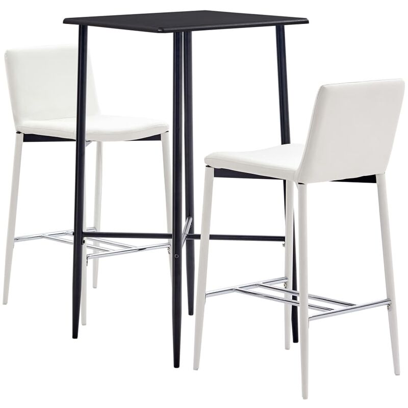 

Juego de mesa alta y taburetes 3 piezas cuero sintético blanco