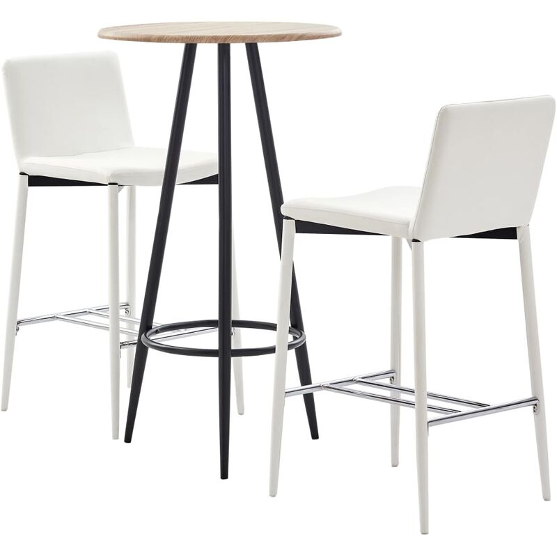 

Juego de Mesa Alta y Taburetes Cuero Sintético 3 Piezas Blanco - Blanco - Vidaxl