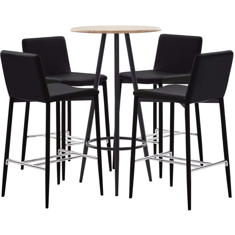 

Juego de Mesa Alta y Taburetes Cuero Sintético 5 Piezas Marrón - Marrón - Vidaxl
