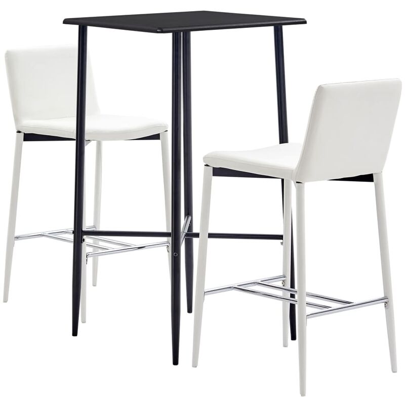 

Juego de Mesa Alta y Taburetes Cuero Sintético 3 Piezas Blanco - Blanco - Vidaxl