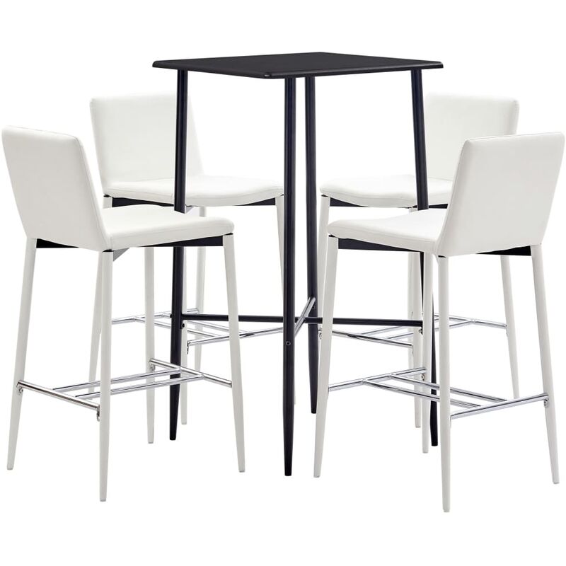 

Juego de Mesa Alta y Taburetes Cuero Sintético 5 Piezas Blanco - Blanco - Vidaxl
