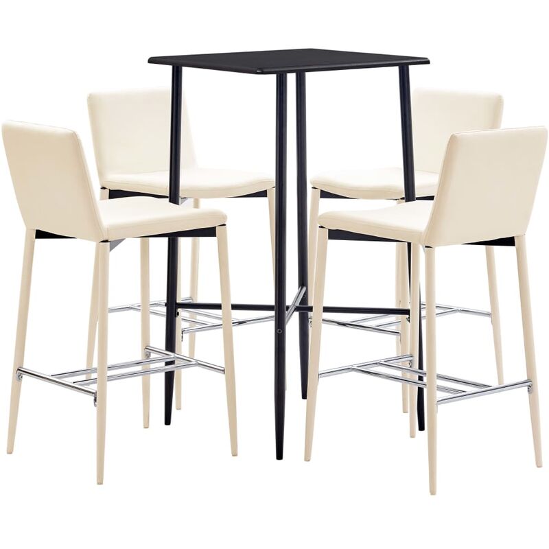 

Juego de Mesa Alta y Taburetes Cuero Sintético 5 Piezas Crema - Crema - Vidaxl