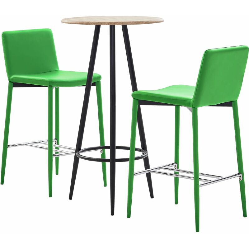 

Juego de mesa alta y taburetes 3 piezas cuero sintético verde - Verde