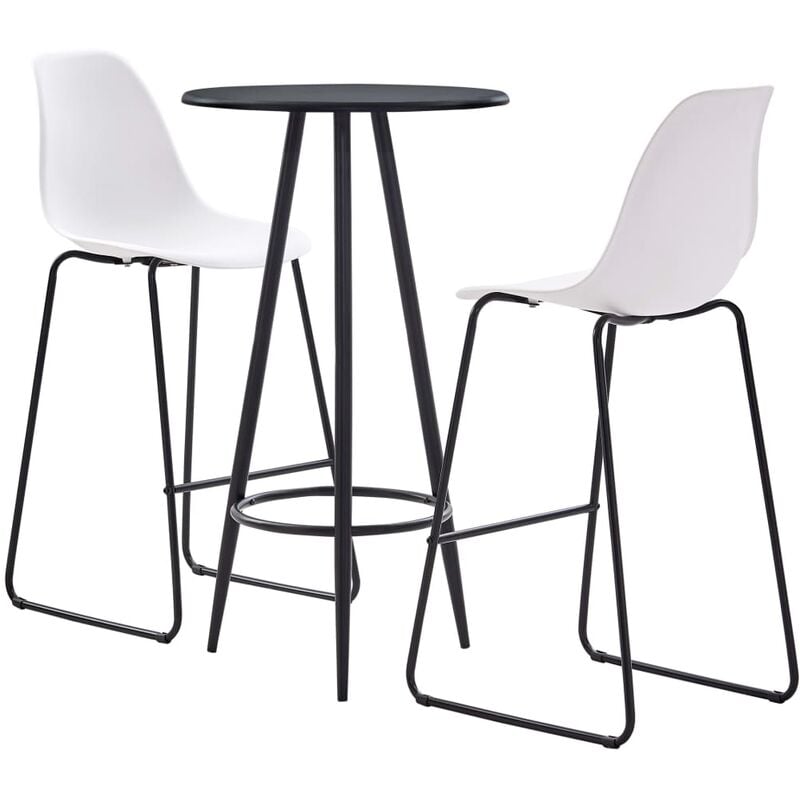 

Juego de Mesa Alta y Taburetes Plástico 3 Piezas Blanco - Blanco - Vidaxl