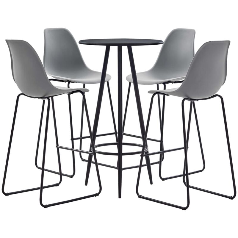

Juego de Mesa Alta y Taburetes Plástico 5 Piezas Gris - Gris - Vidaxl