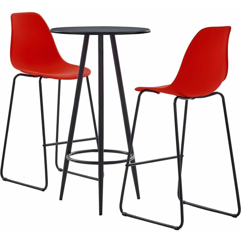 

Juego de Mesa Alta y Taburetes Plástico 3 Piezas Rojo - Rojo - Vidaxl