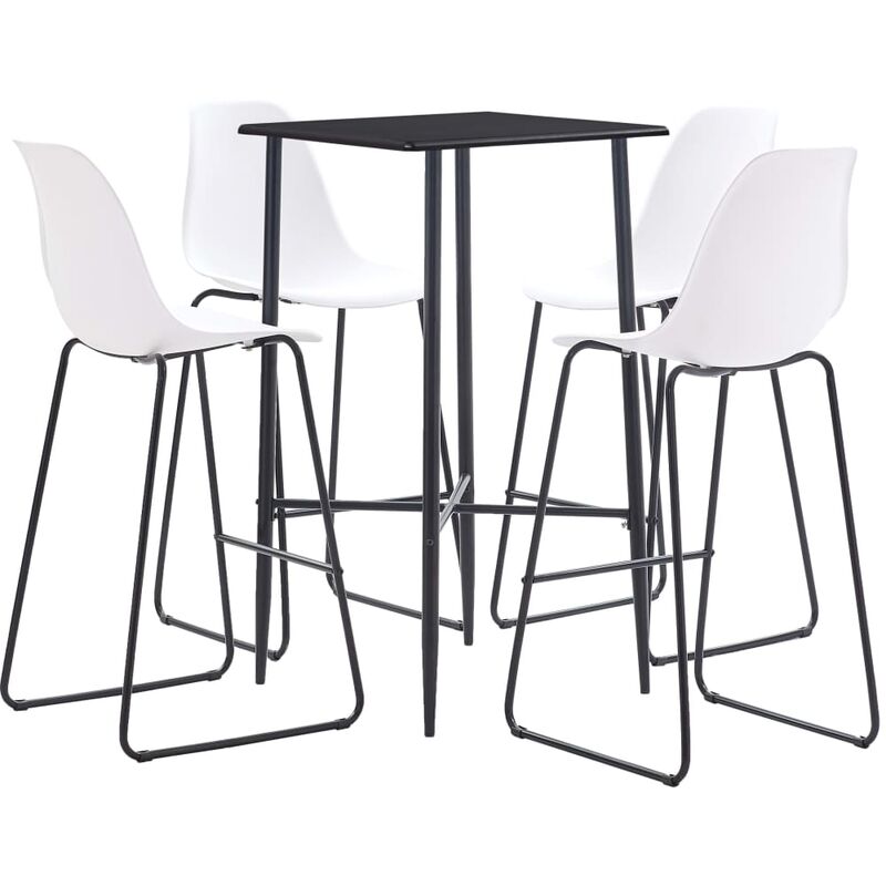 

Juego de Mesa Alta y Taburetes Plástico 5 Piezas Blanco - Blanco - Vidaxl