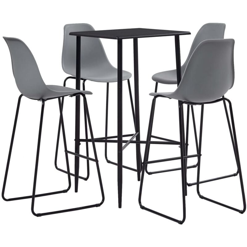 

Juego de Mesa Alta y Taburetes Plástico 5 Piezas Gris - Gris - Vidaxl