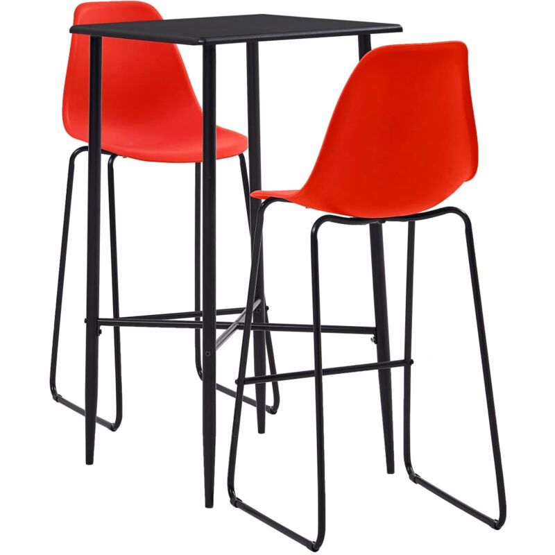 

Juego de Mesa Alta y Taburetes Plástico 3 Piezas Rojo - Rojo - Vidaxl