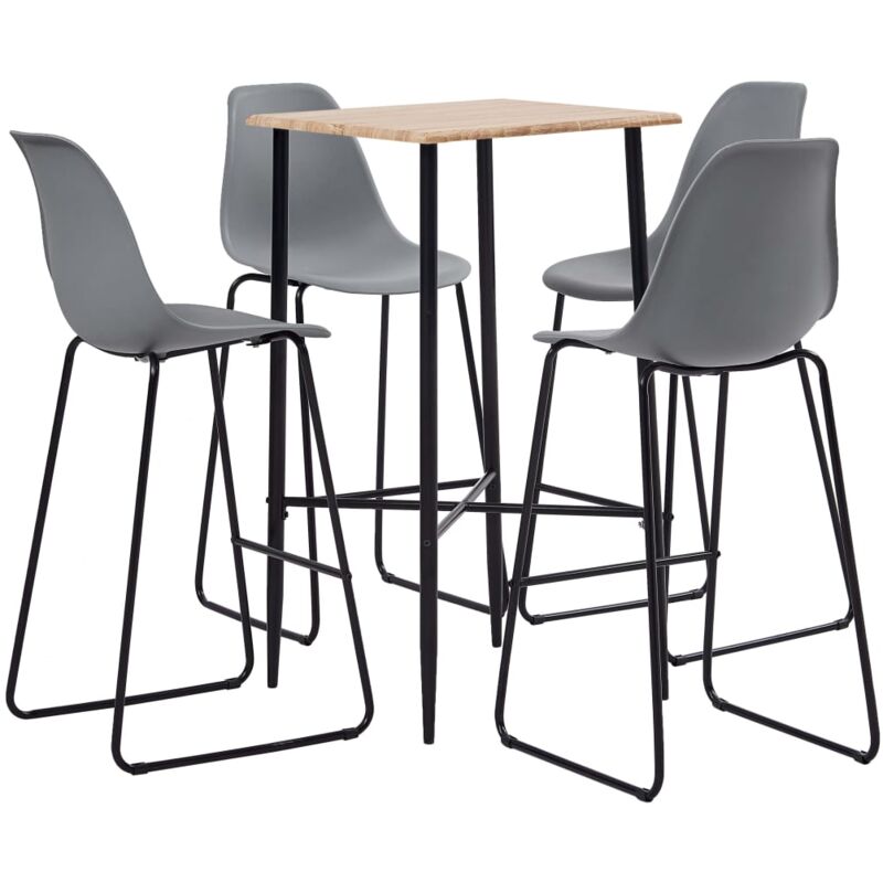 

Juego de Mesa Alta y Taburetes Plástico 5 Piezas Gris - Gris - Vidaxl