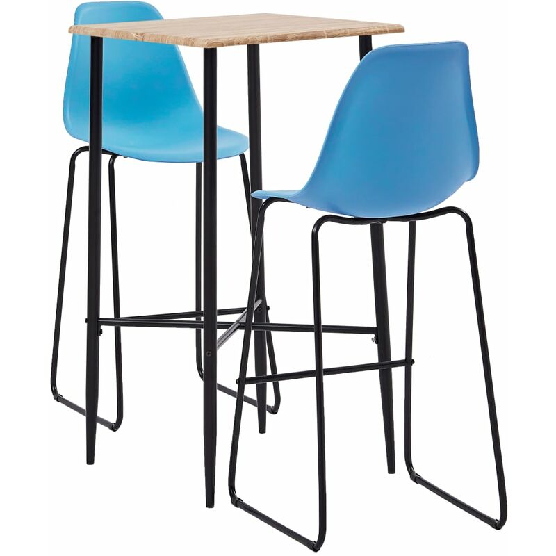 

Juego de Mesa Alta y Taburetes Plástico 3 Piezas Azul - Azul - Vidaxl