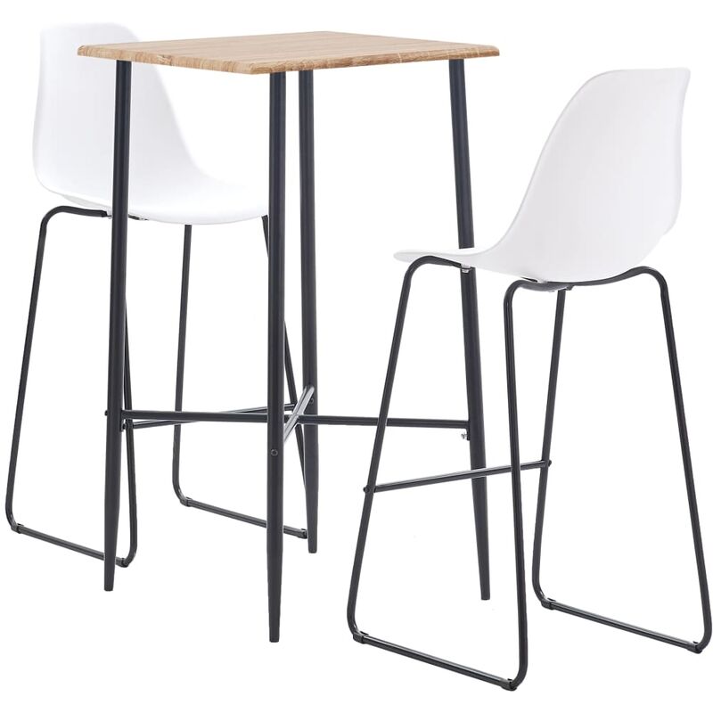 

Juego de Mesa Alta y Taburetes Plástico 3 Piezas Blanco - Blanco - Vidaxl