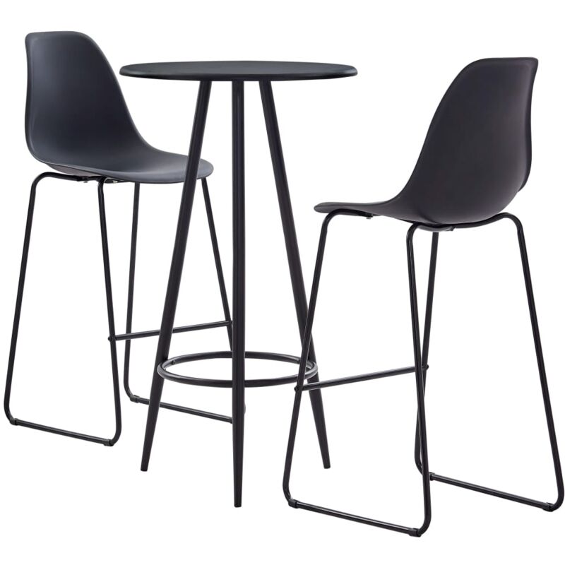 

Juego de Mesa Alta y Taburetes Plástico 3 Piezas Negro - Negro - Vidaxl