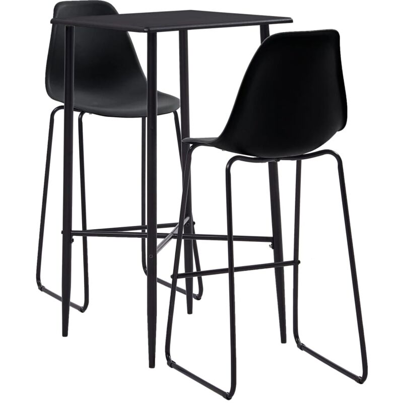 

Juego de Mesa Alta y Taburetes Plástico 3 Piezas Negro - Negro - Vidaxl