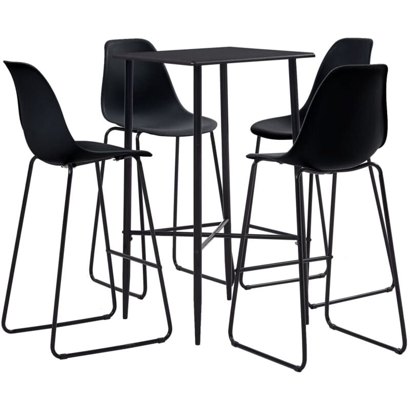 

Juego de Mesa Alta y Taburetes Plástico 5 Piezas Negro - Negro - Vidaxl