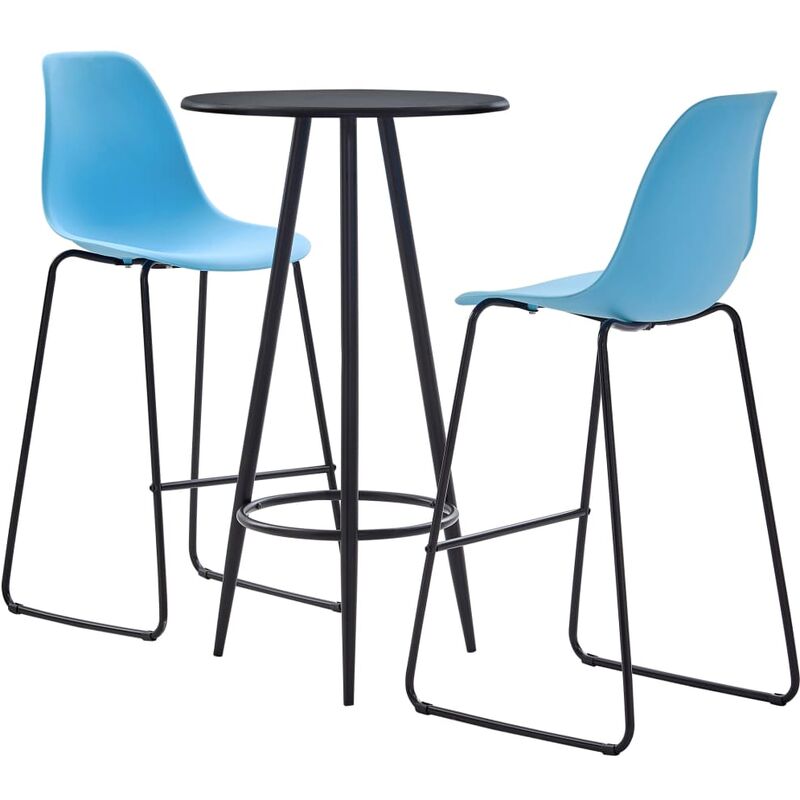 

Juego de mesa alta y taburetes 3 piezas plástico azul