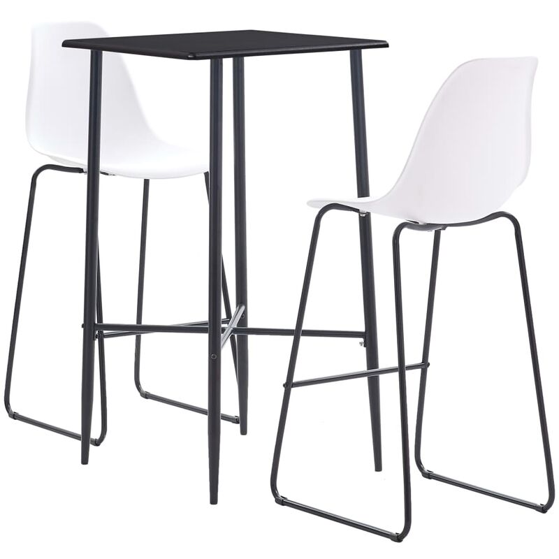 

Juego de mesa alta y taburetes 3 piezas plástico blanco