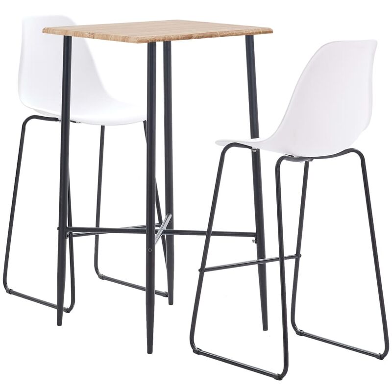 

Juego de mesa alta y taburetes 3 piezas plástico blanco