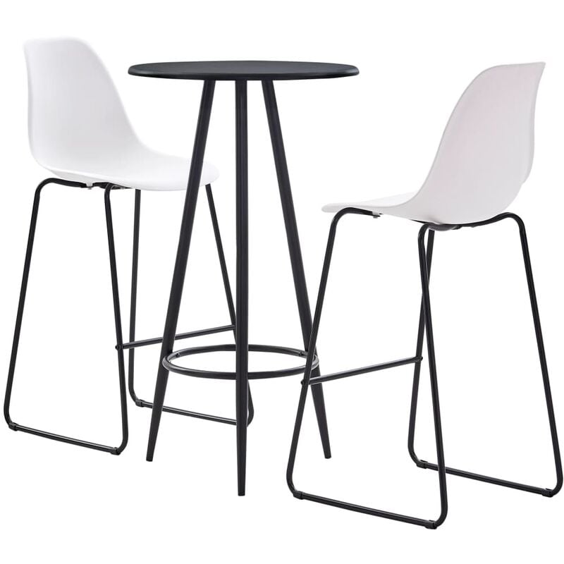 

Juego de mesa alta y taburetes 3 piezas plástico blanco