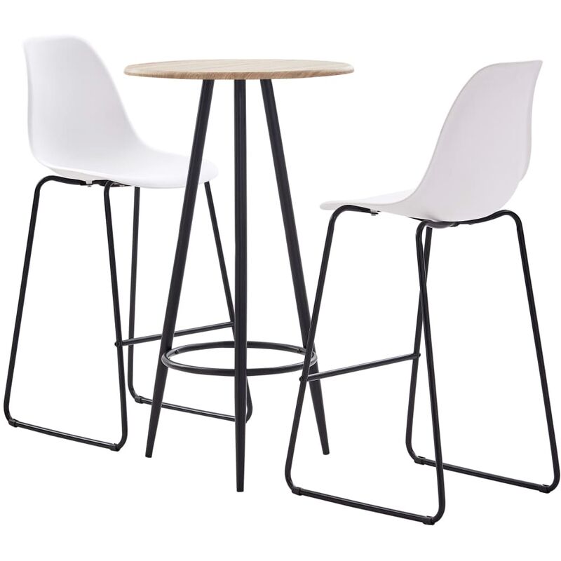 

Juego de Mesa Alta y Taburetes Plástico 3 Piezas Blanco - Blanco - Vidaxl